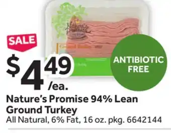 Stop&Shop Nature's Promise 94% Lean Ground Turkey offer