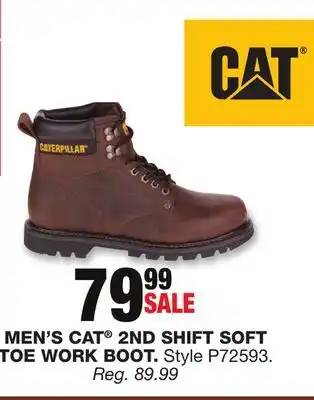 Blain's Farm & Fleet MEN'S CAT 2ND SHIFT SOFT TOE WORK BOOT offer