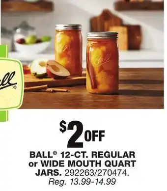 Blain's Farm & Fleet BALL 12-CT. REGULAR or WIDE MOUTH QUART JARS offer