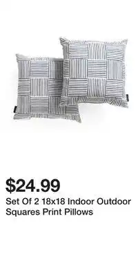 TJ Maxx Set Of 2 18x18 Indoor Outdoor Squares Print Pillows offer