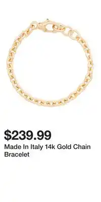 TJ Maxx Made In Italy 14k Gold Chain Bracelet offer