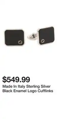 TJ Maxx Made In Italy Sterling Silver Black Enamel Logo Cufflinks offer
