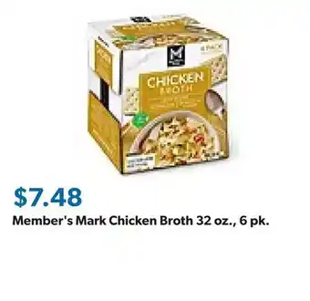 Sam's Club Member's Mark Chicken Broth 32 oz., 6 pk offer