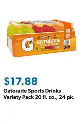 Sam's Club Gatorade Sports Drinks Variety Pack 20 fl. oz., 24 pk offer