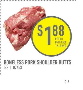 US Foods Chef's Store Boneless Pork Shoulder Butts offer