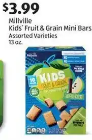 Aldi Millville Kids' Fruit & Grain Mini Bars offer