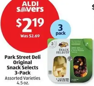 Aldi Park Street Deli Original Snack Selects 3-Pack offer