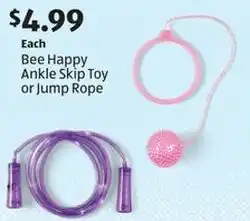 Aldi Bee Happy Ankle Skip Toy or Jump Rope offer