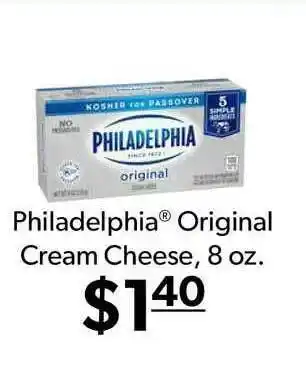 Commissary Philadelphia® Original Cream Cheese, 8 Oz. offer
