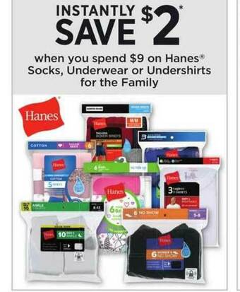 Dollar General Hanes® Socks, Underwear Or Undershirts For The Family offer