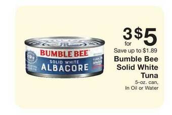 Fairway Store Market Bumble Bee Solid White Tuna offer