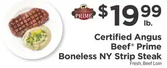 ShopRite Prime Boneless NY Strip Steak offer