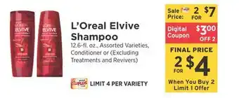ShopRite L'Oreal Elvive Shampoo offer
