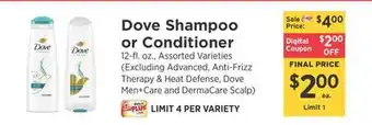ShopRite Dove Shampoo or Conditioner offer