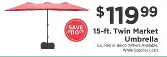 ShopRite 15-ft. Twin Market Umbrella offer