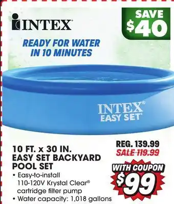 Big 5 Intex 10' x 30 Easy Set Backyard Pool Set offer