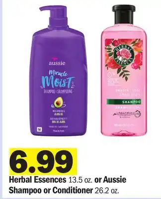 Meijer Herbal Essences 13.5 oz. or Aussie Shampoo or Conditioner 26.2 oz offer