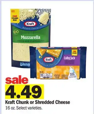 Meijer Kraft Chunk or Shredded Cheese offer