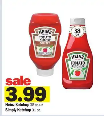 Meijer Heinz Ketchup 38 oz. or Simply Ketchup 31 oz offer