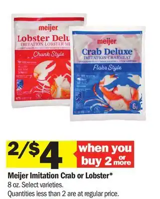 Meijer Meijer Imitation Crab or Lobster offer