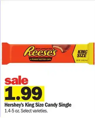 Meijer Hershey's King Size Candy Single offer
