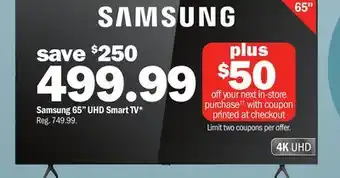 Meijer Samsung 65 UHD Smart TV offer