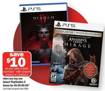 Meijer Select PlayStation 5 Game offer