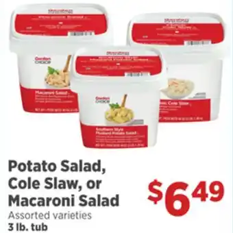 Gordon Food Services Potato Salad, Cole Slaw, or Macaroni Salad offer