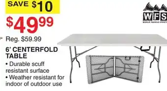 Dunham's Sports WFS 6' CENTERFOLD TABLE offer