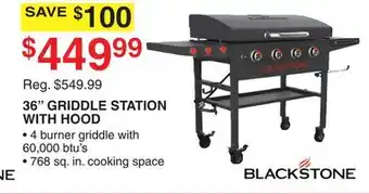 Dunham's Sports BLACKSTONE 36 GRIDDLE STATION WITH HOOD offer