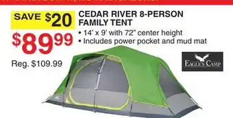 Dunham's Sports EAGLES CAMP CEDAR RIVER 8-PERSON FAMILY TENT offer