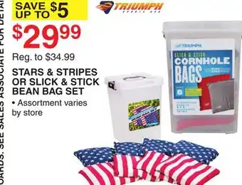 Dunham's Sports TRIUMPH STARS & STRIPES OR SLICK & STICK BEAN BAG SET offer