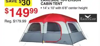 Dunham's Sports LAKESIDE 10-PERSON CABIN TENT offer