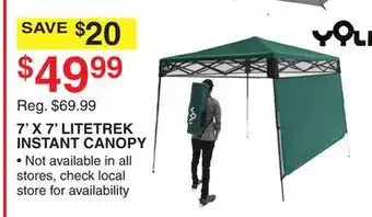 Dunham's Sports 7' X 7' LITETREK INSTANT CANOPY offer