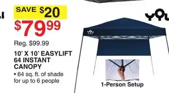 Dunham's Sports 10' X 10' EASYLIFT 64 INSTANT CANOPY offer