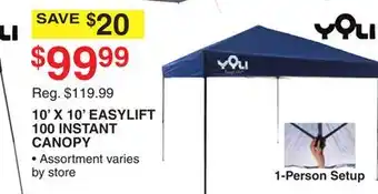 Dunham's Sports YQLI 10' X 10' EASYLIFT 100 INSTANT CANOPY offer