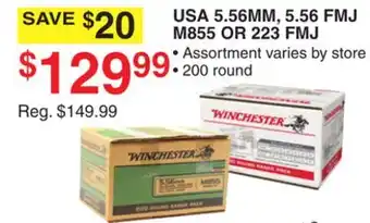 Dunham's Sports WINCHESTER USA 5.56MM, 5.56 FMJ M855 OR 223 FMJ offer