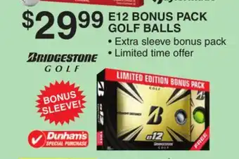 Dunham's Sports E12 BONUS PACK GOLF BALLS offer