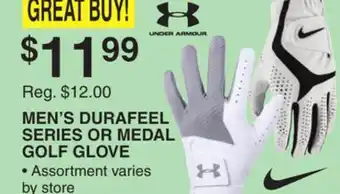 Dunham's Sports UNDER ARMOUR MEN'S DURAFEEL SERIES OR MEDAL GOLF GLOVE offer