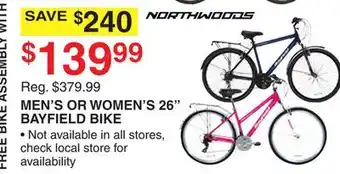 Dunham's Sports NORTHWOODS MEN'S OR WOMEN'S 26 BAYFIELD BIKE offer