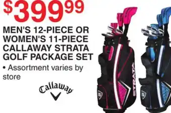 Dunham's Sports MEN 12-PIECE OR WOMEN'S 11-PIECE CALLAWAY STRATA GOLF PACKAGE SET offer