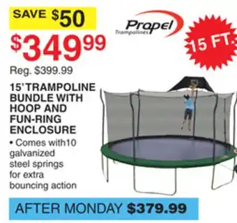 Dunham's Sports PROPEL 15' TRAMPOLINE BUNDLE WITH HOOP AND FUN-RING ENCLOSURE offer