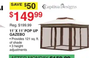 Dunham's Sports 11' X 11' POP UP GAZEBO offer