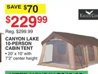 Dunham's Sports CANYON LAKE 10-PERSON CABIN TENT offer