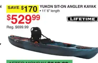 Dunham's Sports LIFETIME YUKON SIT-ON ANGLER KAYAK offer