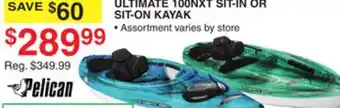 Dunham's Sports PELICAN ULTIMATE 100NXT SIT-IN OR SIT-ON KAYAK offer