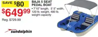 Dunham's Sports SUNDOLPHIN BAJA 5 SEAT PEDAL BOAT offer