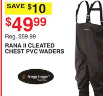 Dunham's Sports FROGG TOGGS RANA II CLEATED CHEST PVC WADERS offer
