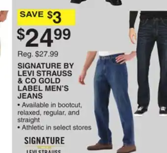 Dunham's Sports SIGNATURE BY LEVI STRAUSS & CO GOLD LABEL MEN'S JEANS offer