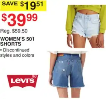 Dunham's Sports LEVI'S WOMEN'S 501 SHORTS offer